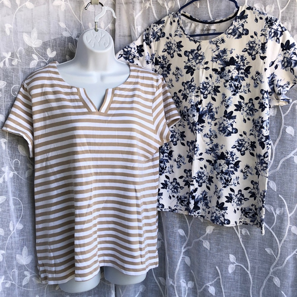 Croft & Barrow• shirt lot- stripes & floral -XL